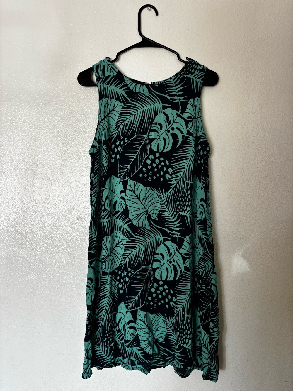 Hamakua Brand Summer Palm Monstera Print Sleeveless Sundress
